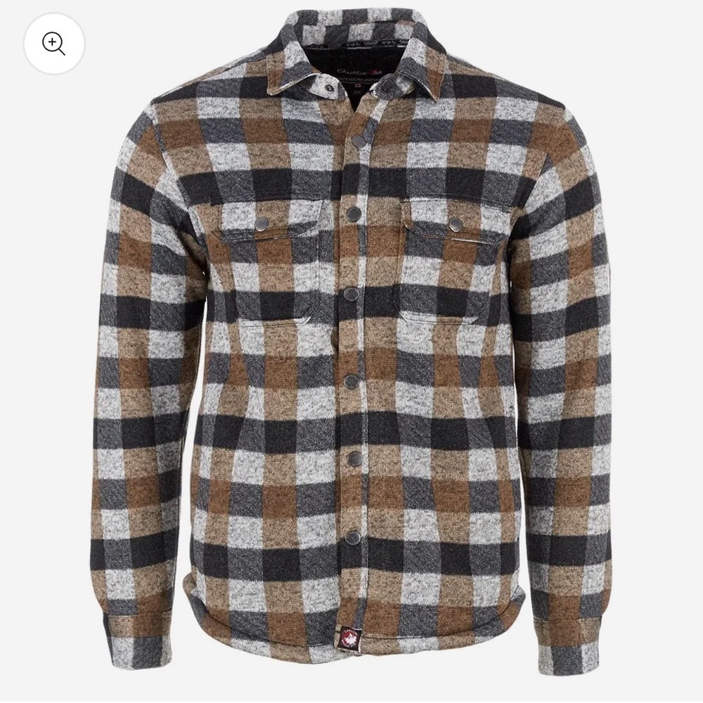 Canada Weather Gear Men's Sherpa Lined Buffalo Plaid Shirt Jacket size Medium. - Picture 3 of 10